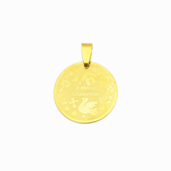 Pendant Guardian Angel 25x25mm - Gold Stainless Steel