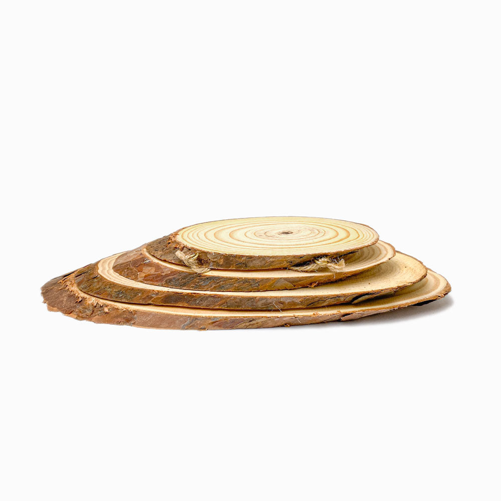 Rodela de madeira natural oval com alça