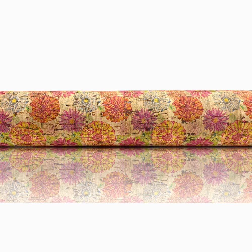 tela de cortiça com design flower