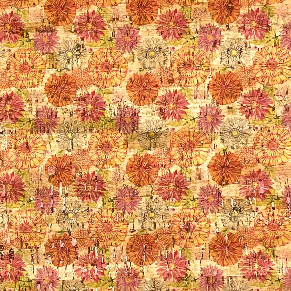 tela de cortiça com design flower