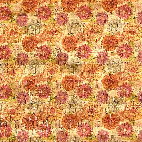 tela de cortiça com design flower